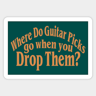 Where Do Guitar Picks Go When You Drop Them? Funny Guitar Music Tee Sticker